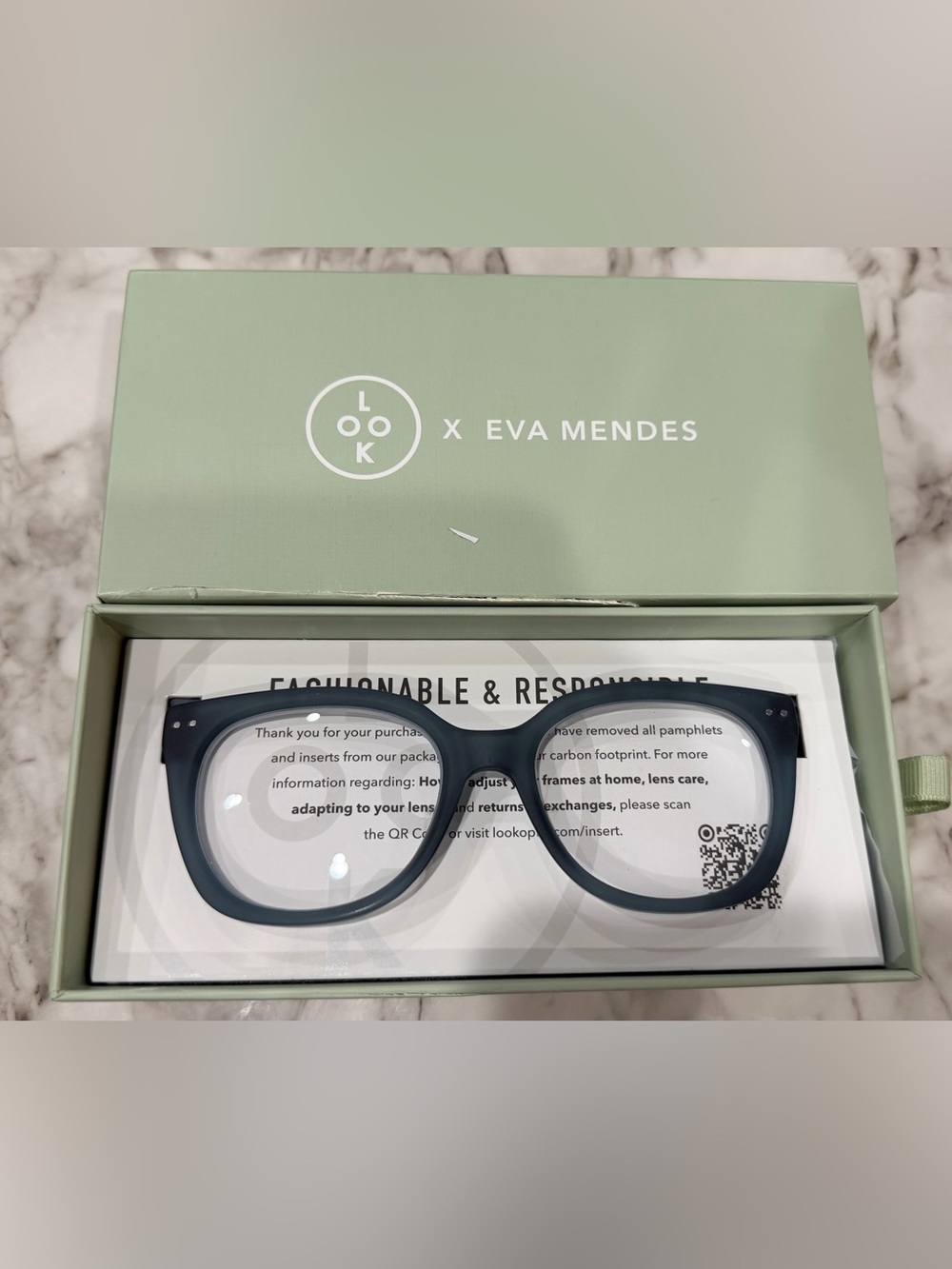 Look Optics x Eva Mendes Progressive Evita Glasses in Lake Blue, +1.50 - Picture 7 of 13